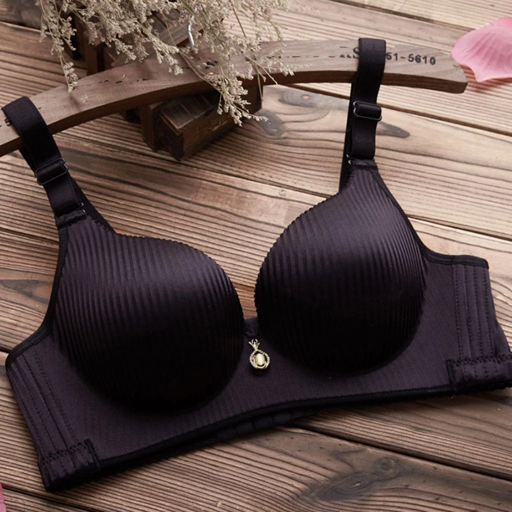 Casual Steamed Bread Cup Thicken Padded Bra Seamless Breast Lingerie Wireless Bra Women Intimates Adjustable Push Up Bras Girl