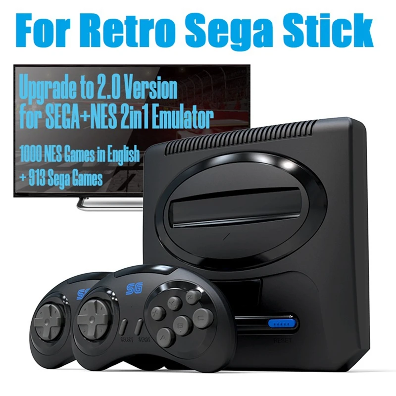 

For Retro Wireless Sega Stick 16 Bit For Sega Stick Dendy Game Console Built-In 1913 Classic Games For Sega NES