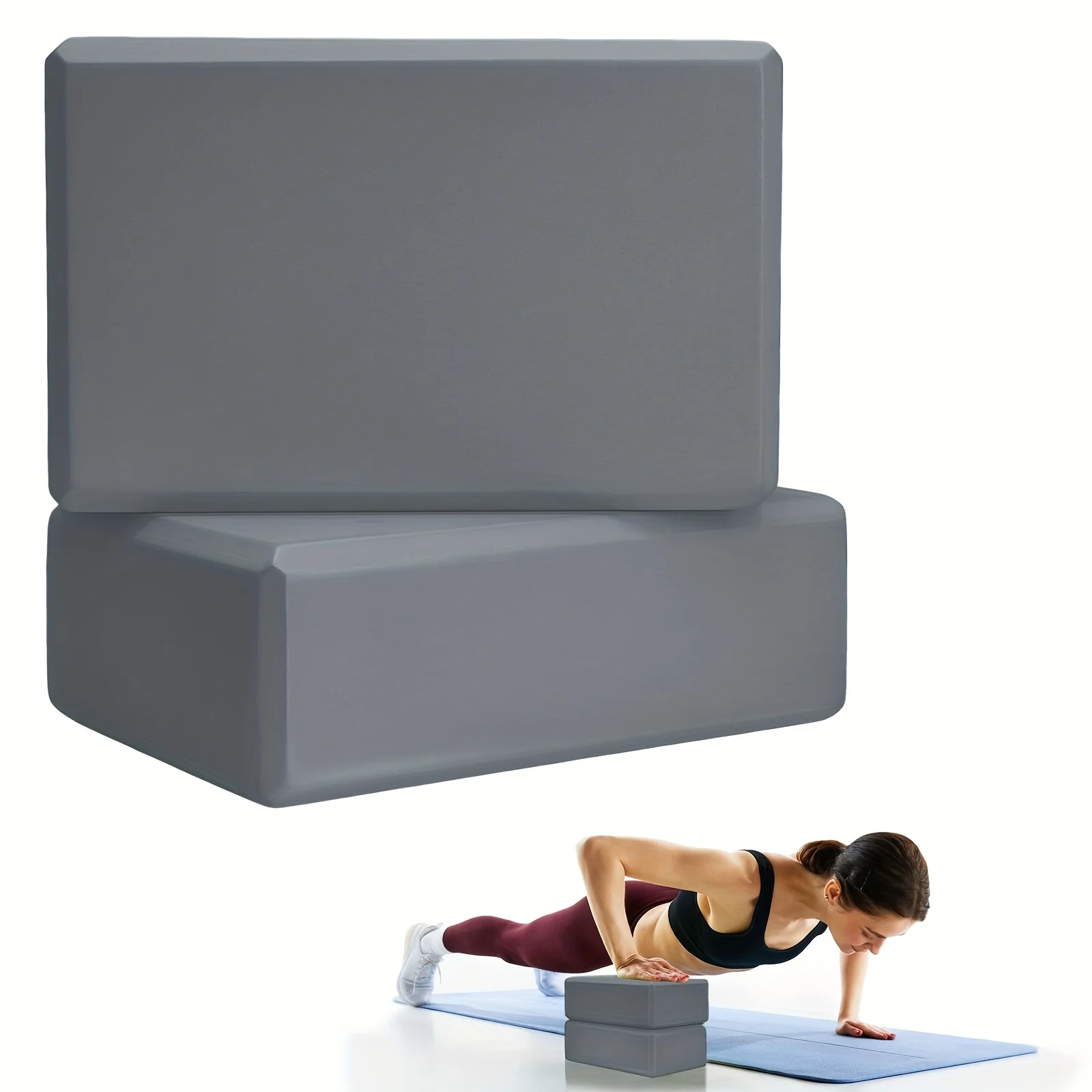 2 Stück Gym-Schaumstoffblöcke Trainings- und Fitnessgeräte Tanz-Yoga-Hilfsmittel Dehn- und Körperformungswerkzeug EVA Yoga-Blöcke – Detail 9