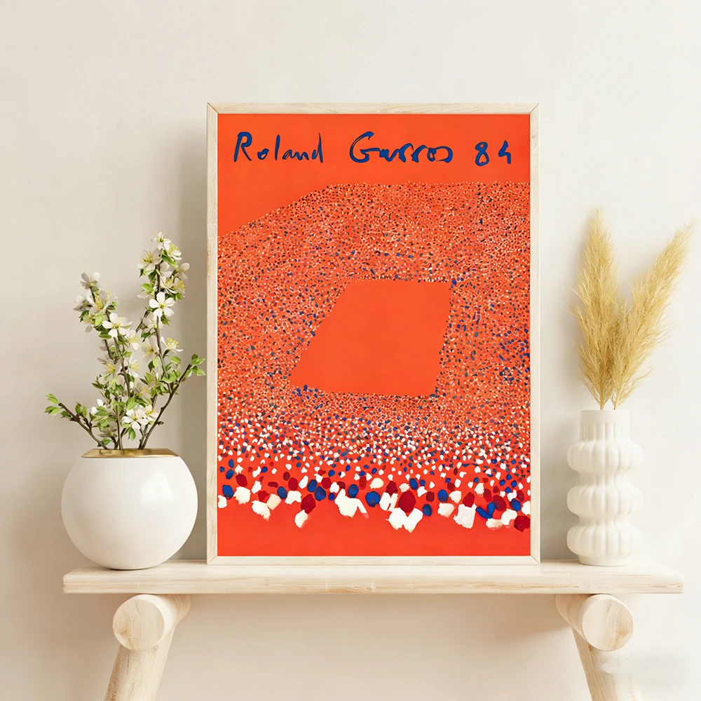 1pc frameless,Roland Garros 1984 Tennis Canvas Wall Art Print Poster Nordic Style Decorative Painting for Home Bedroom Decor Spo