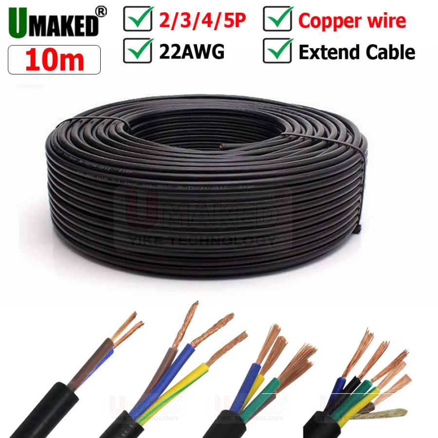 22awg 2 3 4 5pins  copper wire,extension cable wire, red black LED strip electronic wire cable, DIY connect, Freeship