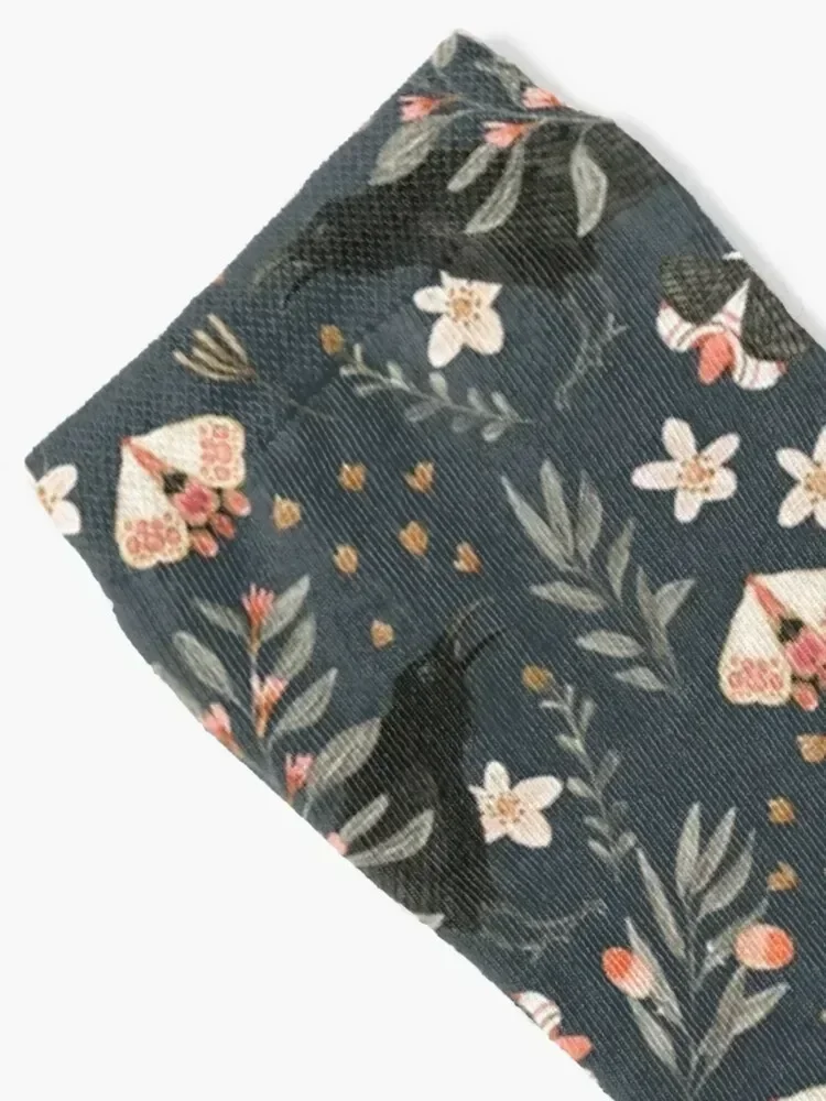 Black Crow and Butterflies Socks gift Thermal man winter compression Stockings compression Women Socks Men's