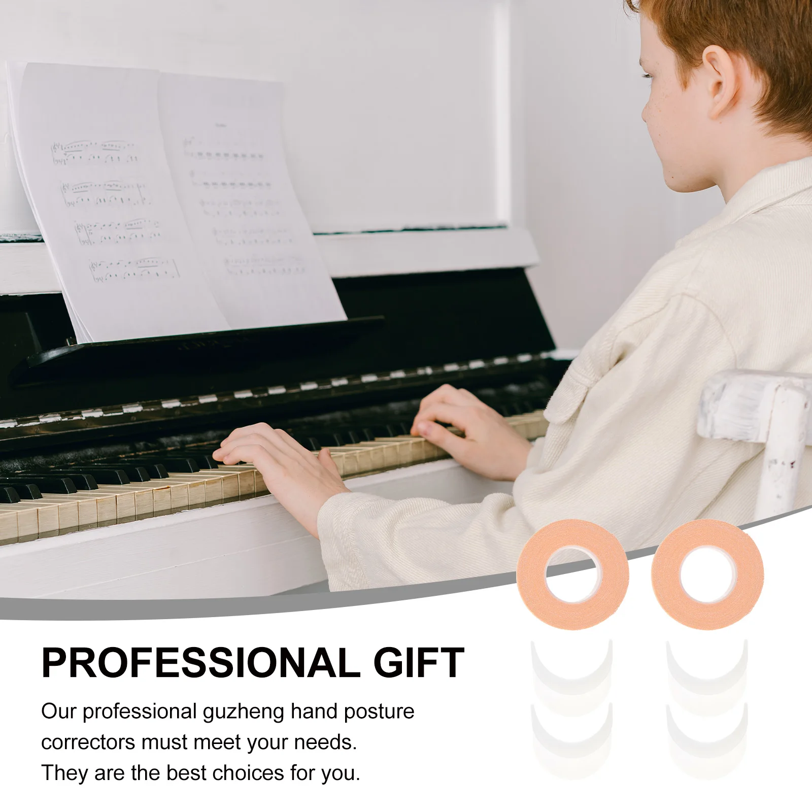 

1 set Portable Hand Posture Corrector Silica Gel Guzheng Practice Aid for Beginners Smooth Comfortable Anti-Bending Finger