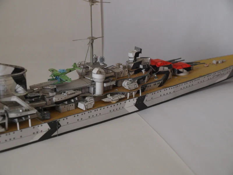 1:400 Scale WW2 Prinz Eugen Heavy Cruiser DIY Handcraft Paper Model Kit Handmade Toy Puzzles