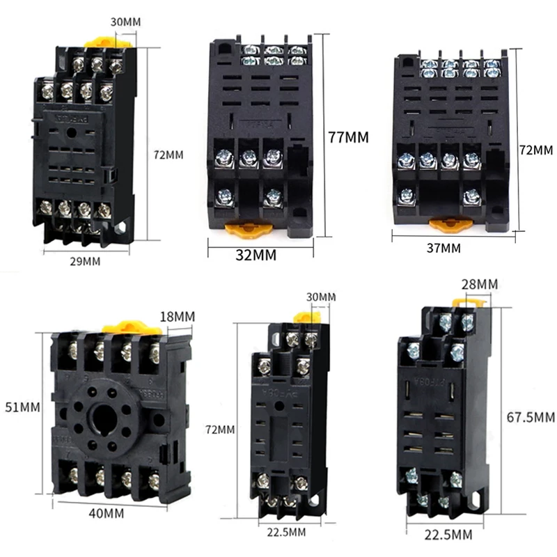 1pcs 8pin 11pin 14pin PYF/PTF 14A relay base PYF08A MY2NJ MY3NJ MY4NJ LY2NJ LY3NJ LY4NJ small intermediate relay HH52P/HH64P