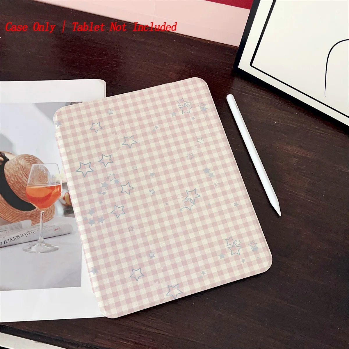 

8 Fresh Style Printed iPad Case, 360° Rotating Stand & Pen Slot,Book Style, Auto Sleep/Wake, Compatible with Various Apple iPads