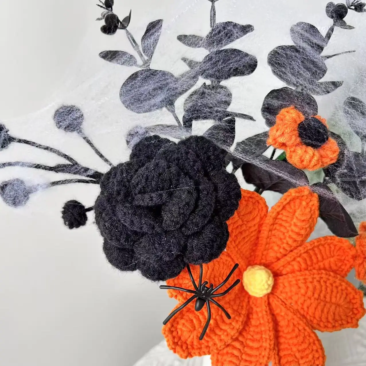 PH028 الزهور الاصطناعية عبر الحدود هالوين محاكاة زهرة ديكور المنزل غزل محبوك زهرة اليد هدية المنتج النهائي