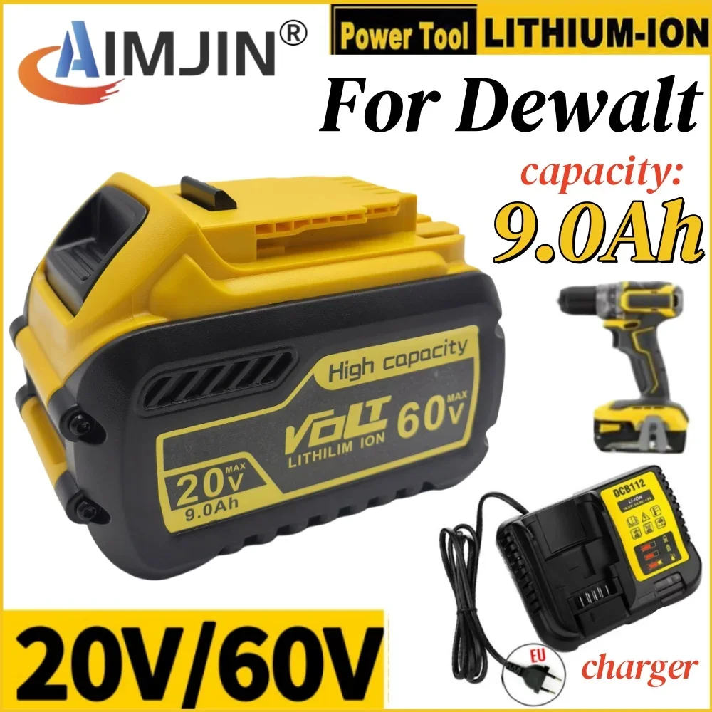 New DCB200 For Dewalt 60V DCB606 9000mAh 20V MAX Li-ion Battery DCB609 DCB205 DCB204 DCB206 DCB209 DCB182 Power Tool Battery