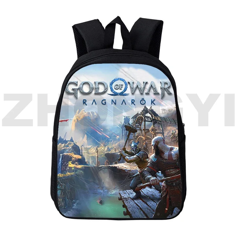 3D Print God of War Game Backpacks Kratos Cartoon School Backpack for College Students 12/16 Inch Laptop Travel Bag Mens Bookbag