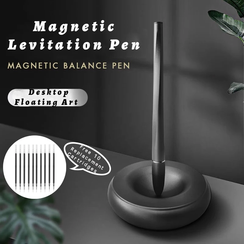 Creative Aluminum Alloy Magnetic Levitation Self Supporting Signature Gel Pen Swing Freely Not Fall Personalized Business Pen