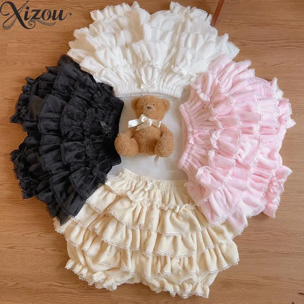 

Шорты Лолиты в японском стиле для девочек, теплые леггинсы с тыквой, универсальная юбка, однотонные модные повседневные короткие мини-шорты