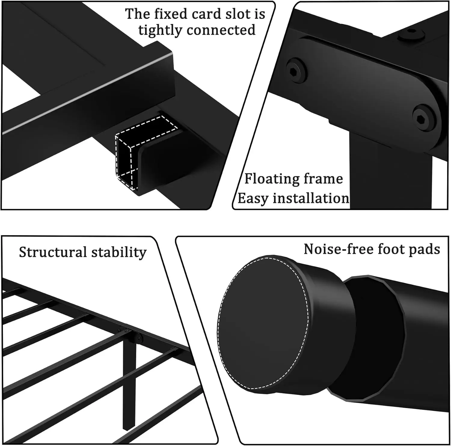 

Оправы для кровати размера 14 H Twin Xl с изголовьем кровати/подножкой, искусственная поддержка без пружины коробки, легко монтировать/под кроватью