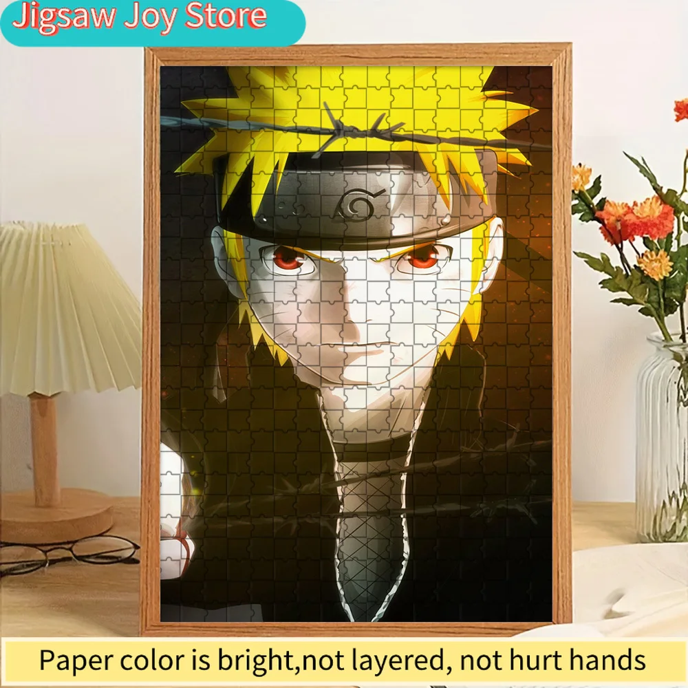 

Anime Naruto Uzumaki Barbed Wire Intense Art Paper Jigsaw Puzzle, Red Eyes Ninja Character Paper Puzzle, Collectible Educational
