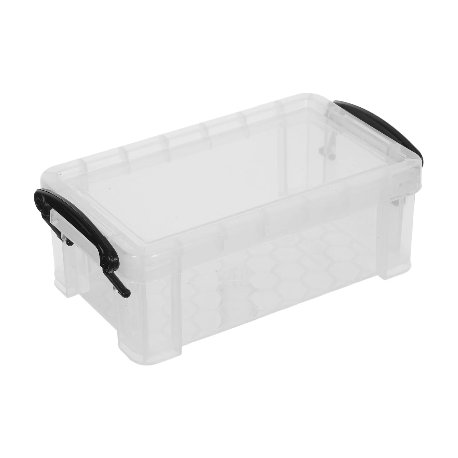 

2Pcs Small Storage Box with Lid 0.28L Transparent Stackable Desktop Organizer for Stationery Craft Essentials Compact Design