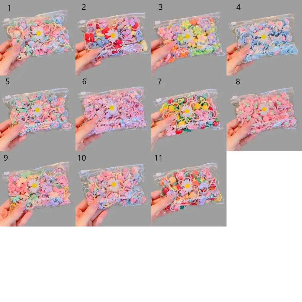 20pcs/set Kawaii Children\'s Rubber Bands Hair Accessories Elastic Baby Hair Rope Scrunchie Hair Ties Ponytail Holder Girls