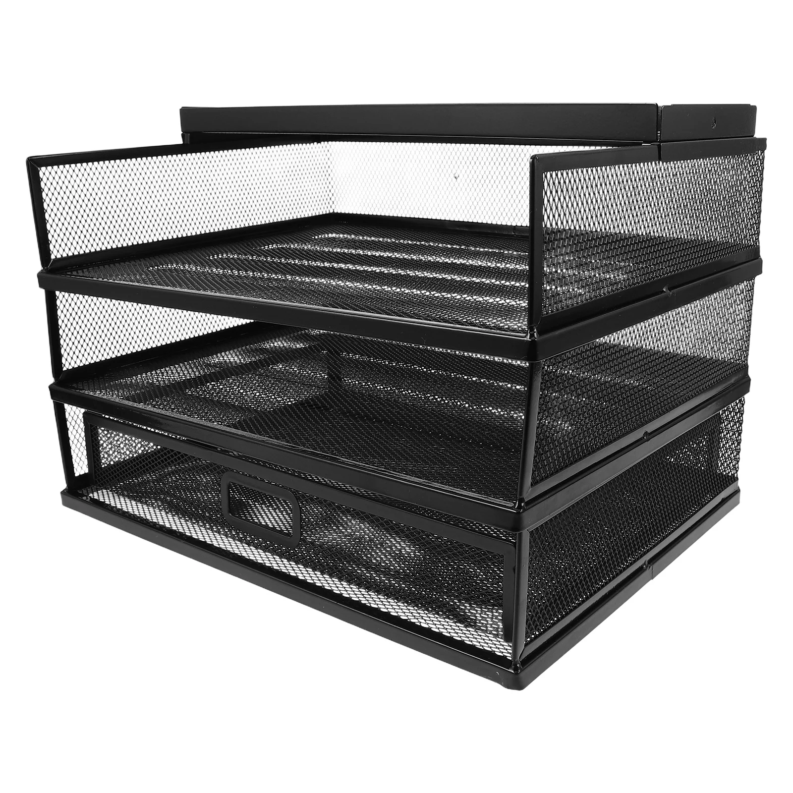 

Metal Desktop File Organizer Rack 3-Layer Drawer Office Desk Storage Cabinet Document Holder for Office Workspace School