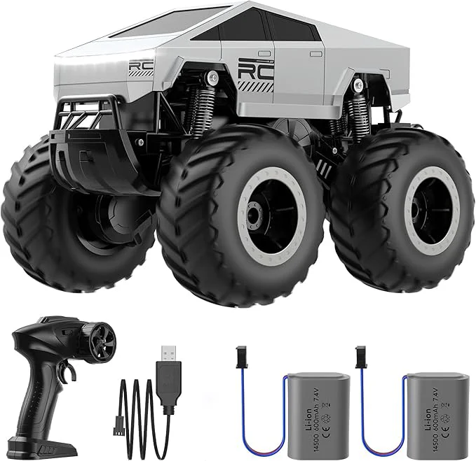 

1:28 Scale RC Off-Road Pickup Truck with 480P HD Camera, 2.4GHz App-Controlled VR Functionality, 2 Rechargeable Batteries