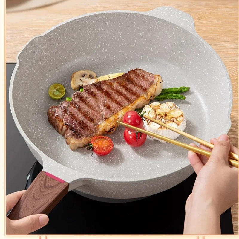 Household Steak Fried Egg Smoke-Free Cooking Pots Cookware Nduction Cooker Universal Kitchen Utensil Nonstick Deep Frying Pans