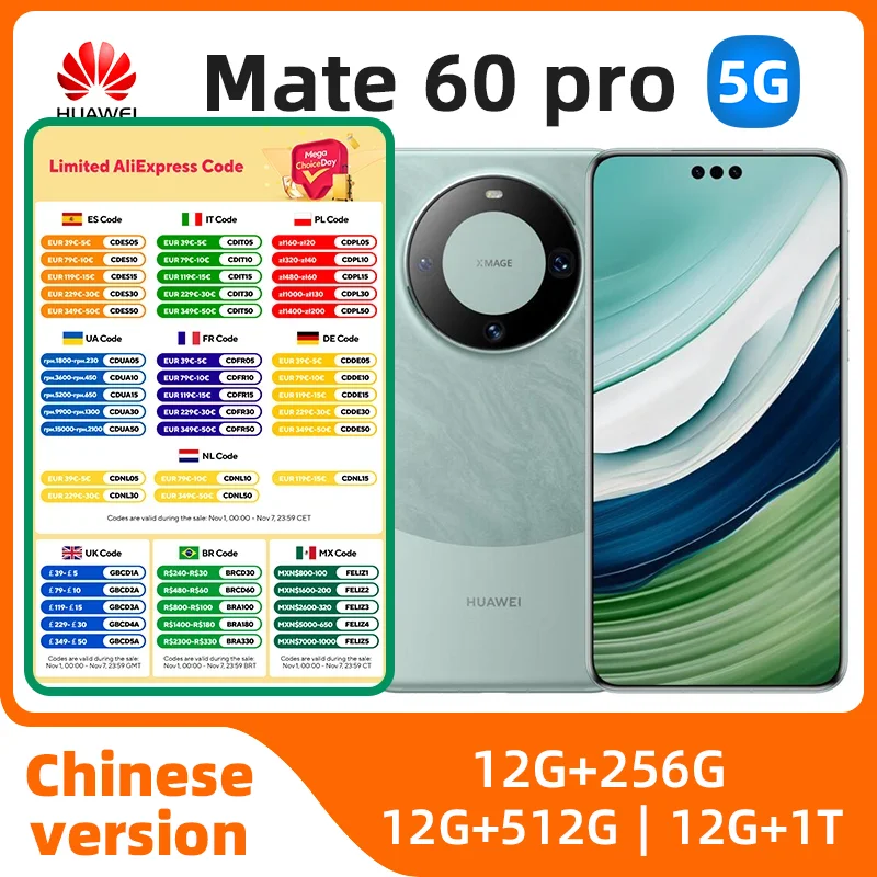 

Мобильный телефон Huawei Mate 60 Pro, 6,82 дюйма, OLED-экран, 120 Гц, Kirin 9000S, аккумулятор HarmonyOS 4,0, 5000 мАч, смартфон, используемый телефон