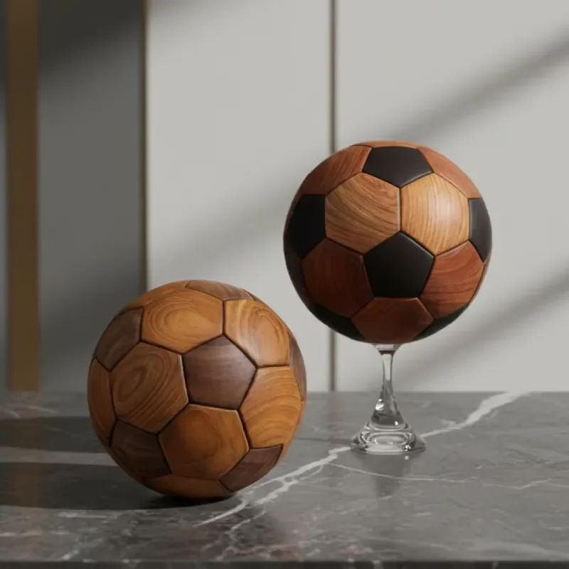 Runwood Wooden Football Desk Ornament Soccer Model 3D Puzzle Custom Wood Crafts 2026 Football Fans Souvenir Anniversary Gifts