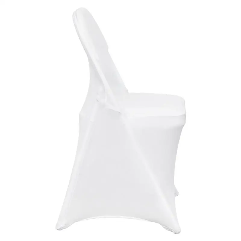 Housses de chaise en spandex élastique pour chaises pliantes, housses de chaise universelles, housses de protection amovibles et lavables, pour mariages, fêtes, célébrations et repas (30 pièces, blanc)