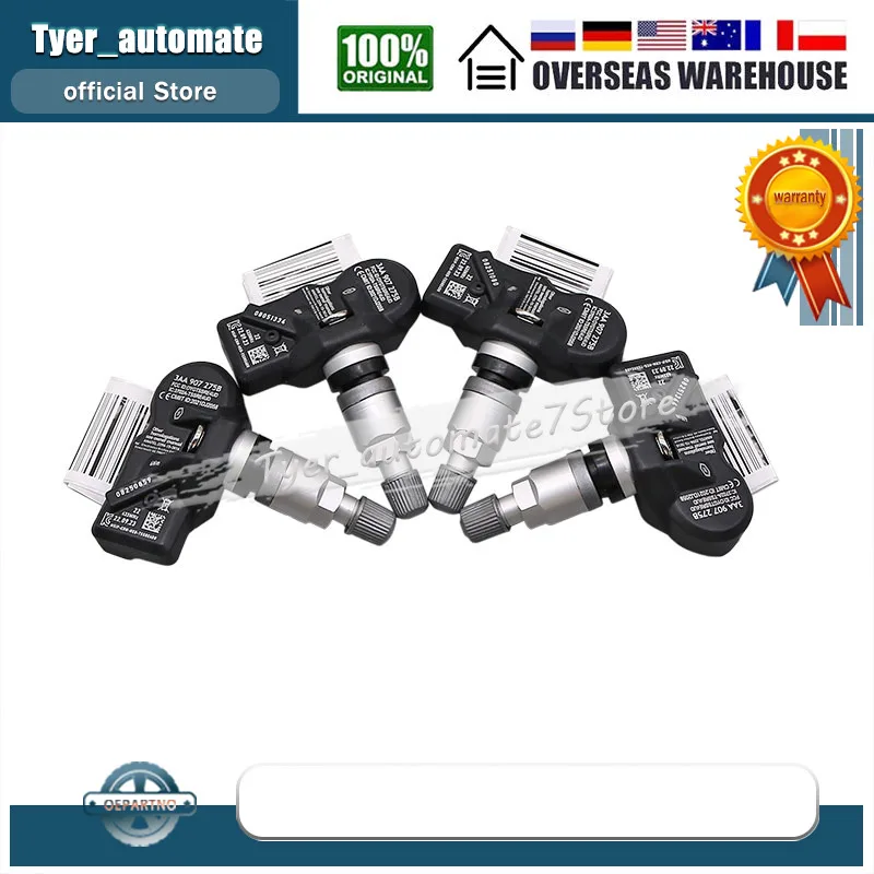 Para Volkswagen CC Passat Passat CC Tiguan 4 Uds Sensor de monitoreo de presión de neumáticos TPMS 433MHz 3AA907275B 3AA907275D 3AA907275