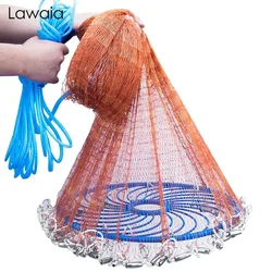 Lawaia landing net fish Cast Net Fishing Network USA Fishing Trap Hand-throw Fly Fish Network with iron Sinkers netting fish net
