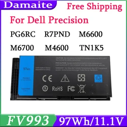 Nueva FV993 batería del ordenador portátil para Dell precisión M6600 M6700 M6800 M4800 M4600 M4700 serie FJJ4W T3NT1 N71FM PG6RC R7PND 3DJH7 97KRM