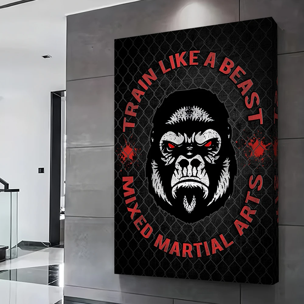 MMA الغوريلا قوة المشارك تخصيص مطبوعة حائط لوح رسم الفن هدية ل ديكور الغرفة الجمالية الديكور صور المنزل #2