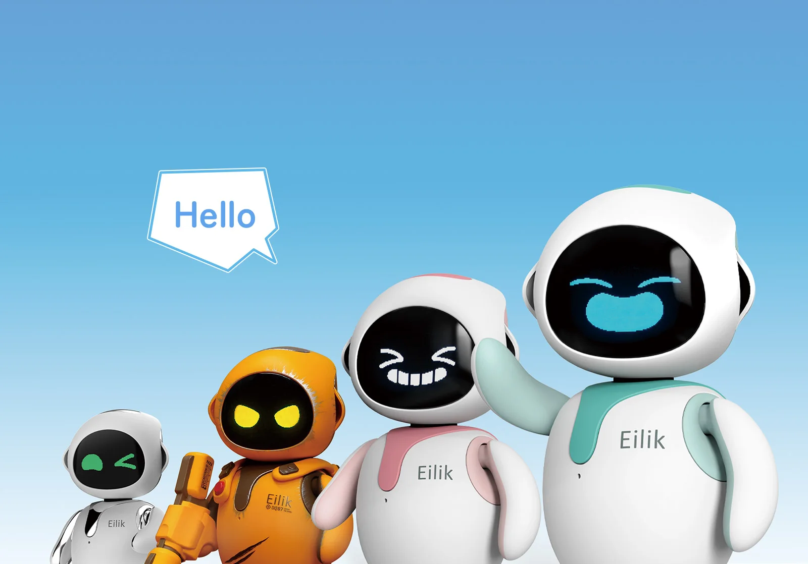 Eilik rosa azul prata dq toque brinquedos interativos robô bonito animais de estimação com emoções abundantes animações ociosos mini jogos presente exclusivo