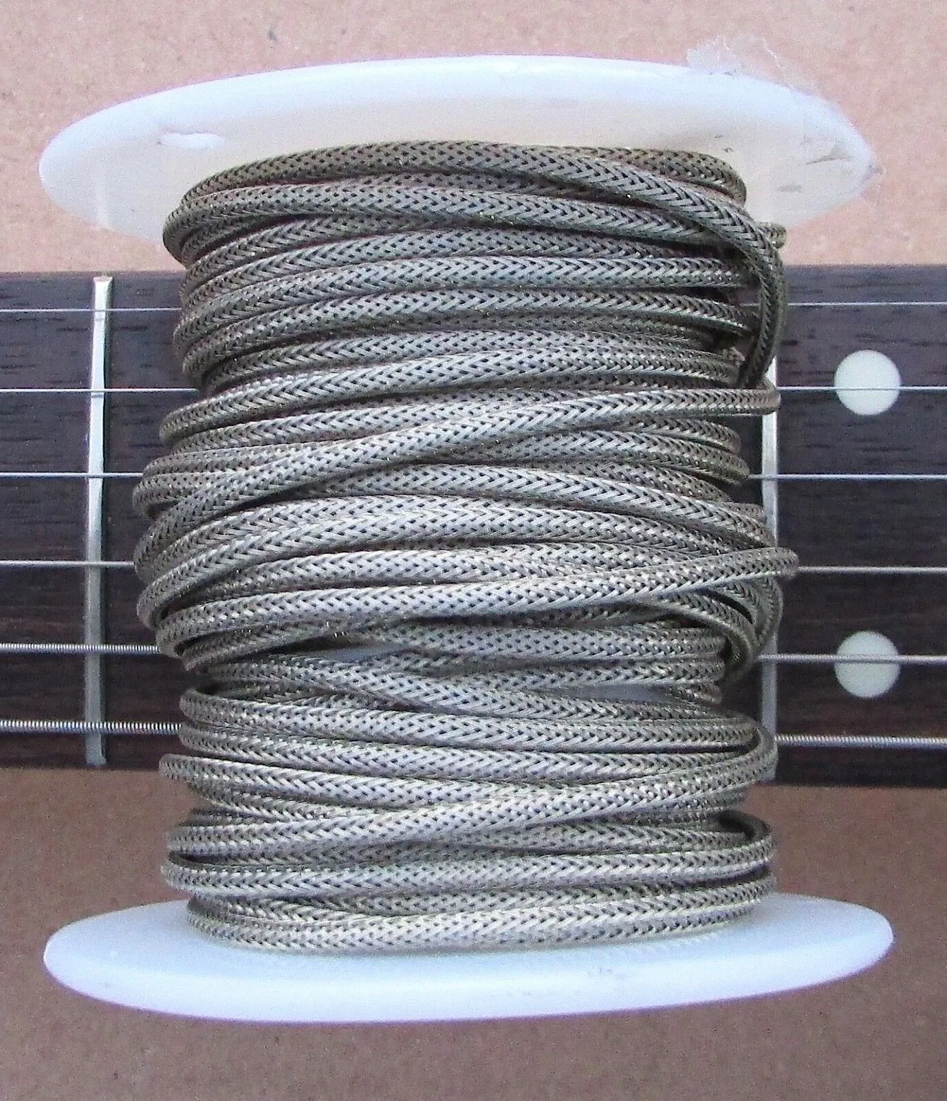 12' Gavitt Vintage Braided Shielded Push-Back Cloth Metal Color Wire Cloth-Covered Pre-Tinned Pushback 22 AWG Guitar Wire