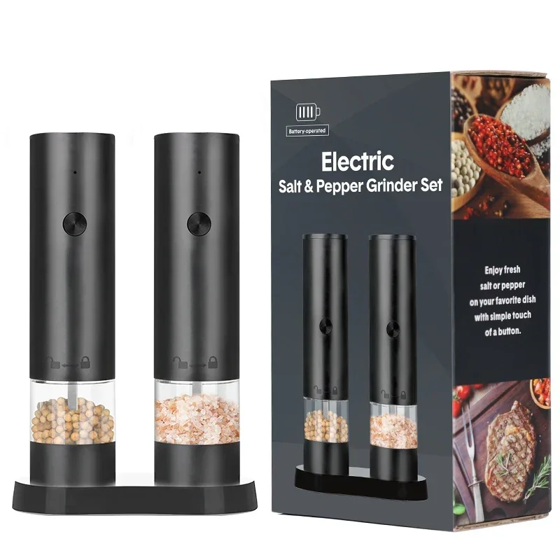 New Electric Salt and Pepper Grinder Rechargeable Adjustable Coarseness Large Capacity Auto Spices Grinders Kitchen Cooking Tool