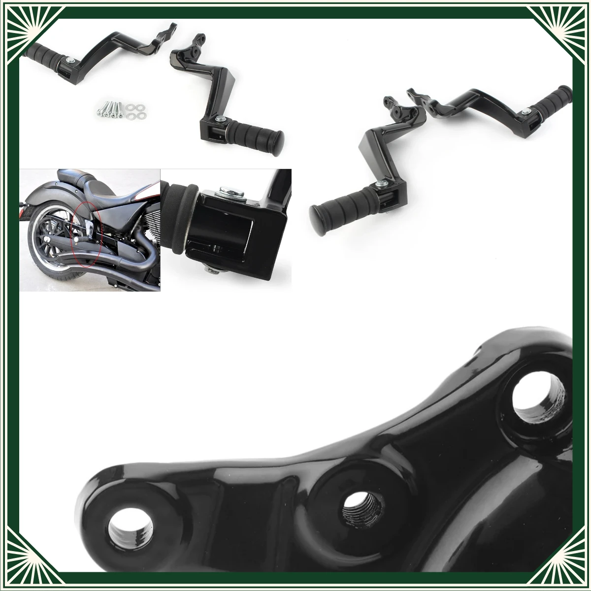 Motorcycle For Victory Vegas Kingpin Boardwalk Gunner/ High ball 2Pcs Footpegs Rear Passenger Foot Pegs Footrest Mount Brackret