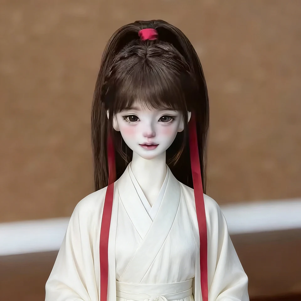 

1/6 1/4 1/3 BJD Wig Bangs High Ponytail Long Straight Hair Suitable for 30 40 60 Cm DD SD Doll Wig Toy Accessories Only Hair