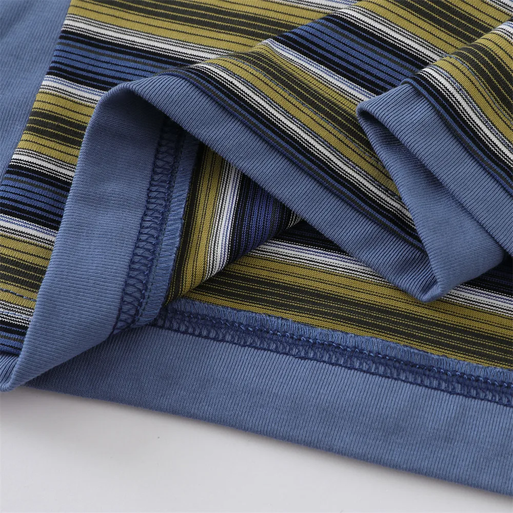 تي شيرت بولو بأكمام طويلة وياقة غير منتظمة للرجال مع نمط ملابس الشارع الأمريكي لربيع/خريف #6