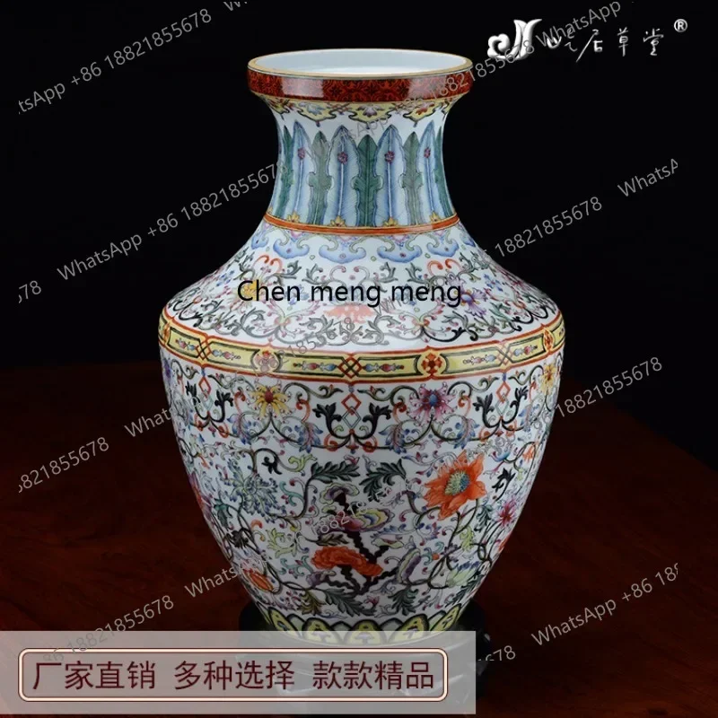 A6239 Handmade vase pastel antique vase auspicious longevity Jingdezhen ceramic small vase manufacturer