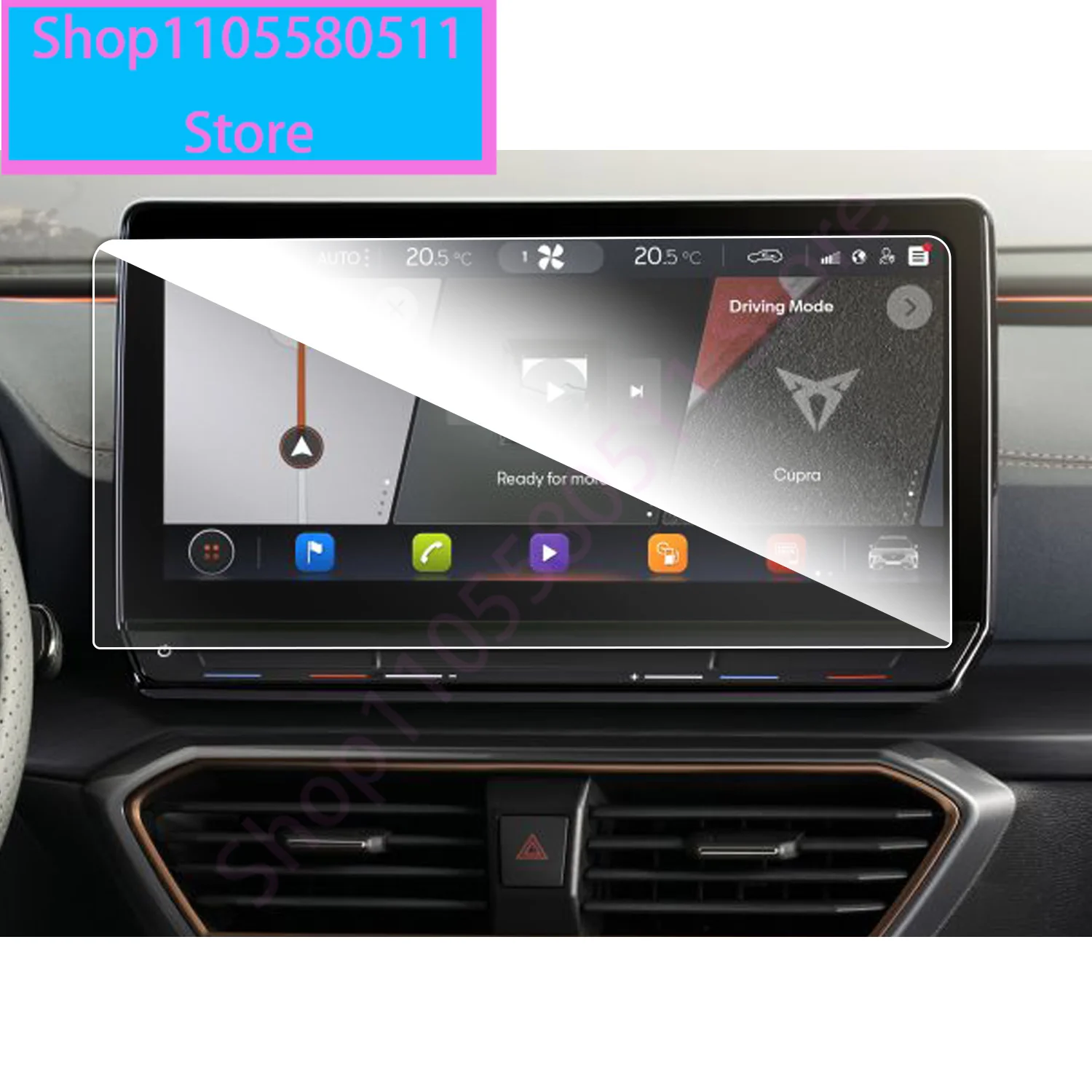 For Cupra Formentor 2021-2024 12-Inch Car Navigation Touch Center Screen Protector Auto For Cupra Formentor Accessories