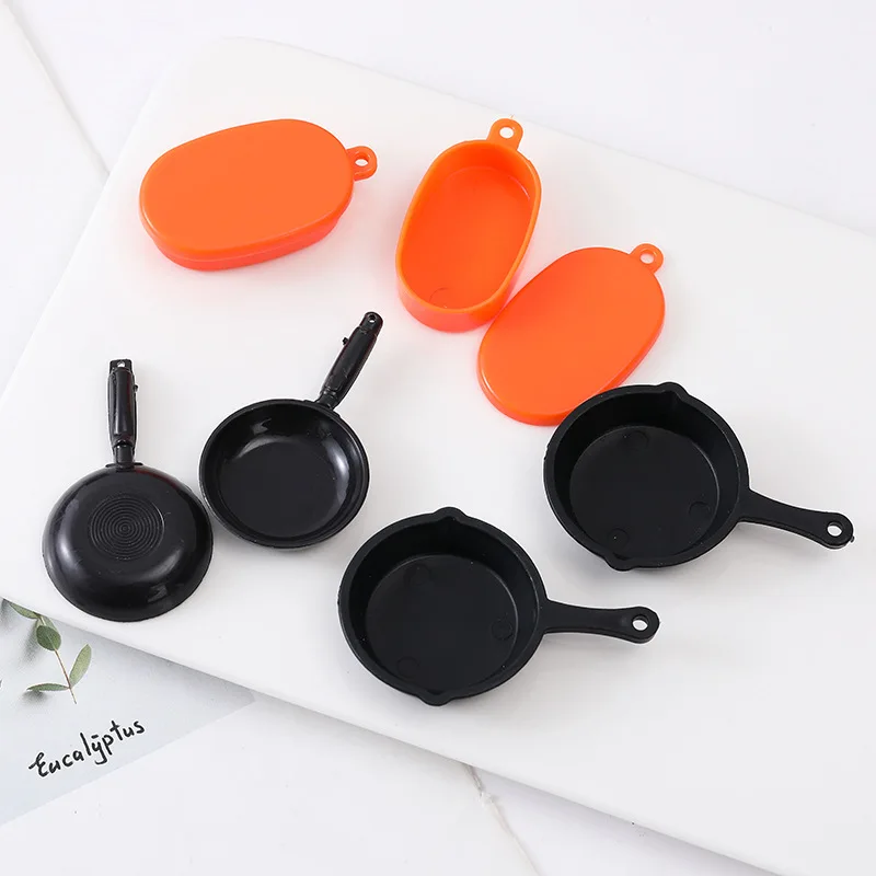 1/12 Dollhouse Simulation Fry Pan Saucepan Model Miniature Kitchen Cookware For Kids Pretend Play Toy 10pc/lot