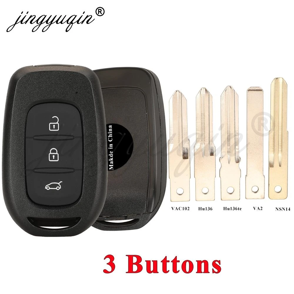 jingyuqin 3Buttons Remote Car Key Fob Shell for Renault Symbol Logan Trafic Dacia Duster HU136te VAC102 VA2 Replacement Key Case