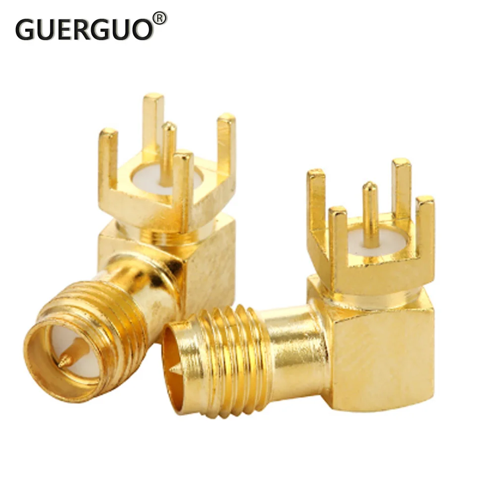 1PC SMA-KHE RF Coaxial Connector Outer Screw Inner Hole Antenna Connector RP SMA Female Seat Cord Socket PCB Socket