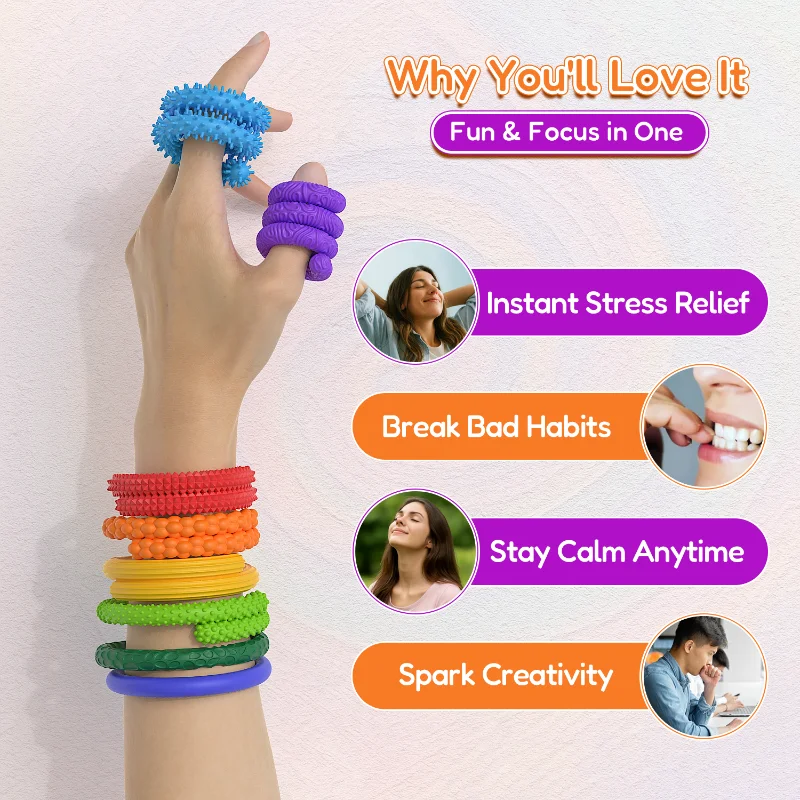 8 عبوات من ألعاب التململ المرنة المزخرفة المهدئة ألعاب حسية للأطفال والقلق والأساسية هدية سفر مهدئة