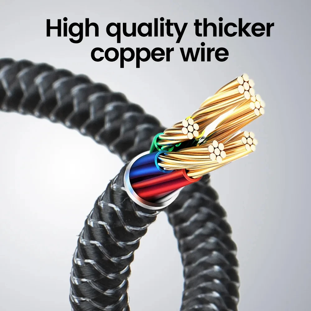 1.2M USB Type C Cable Transparent 4 in 1 PD 65W 27W Dual Connector 2 in 2 Fast Charging USB C Cable for IOS Type C