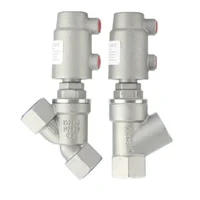 Vertical Horizontal DN10 DN15 3/8 ""1/2"" BSPT hembra neumática aire Y forma máquina de llenado válvula de asiento angular 304 acero inoxidable