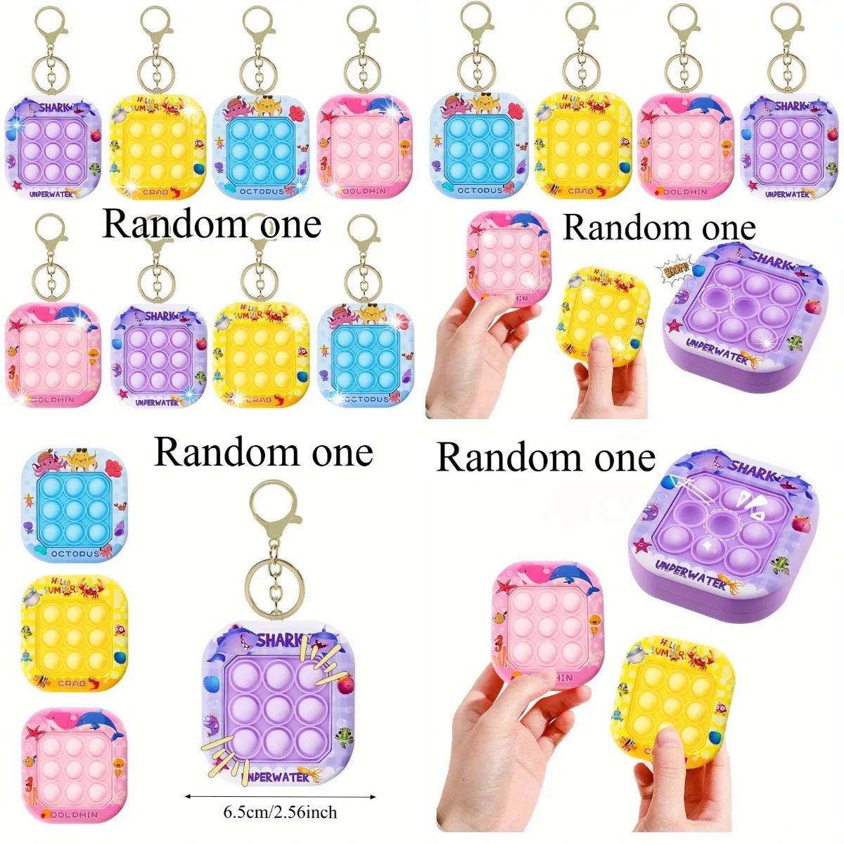 

Random Pattern Random Color Whack A Keychain Press Fun Fashion Accessory Gift For Women