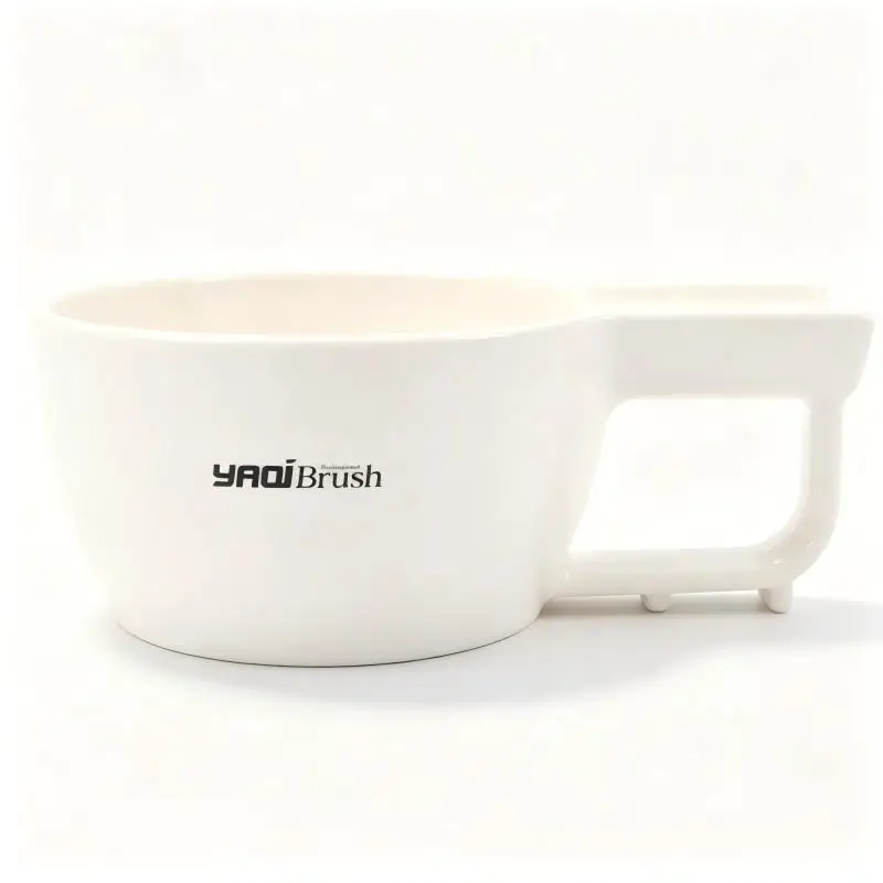 YAQI Shaving Bowl for Men Shaving Soap Mug with Handle Brush Rest Lather Bowl for Wet Shaving Safety Razor