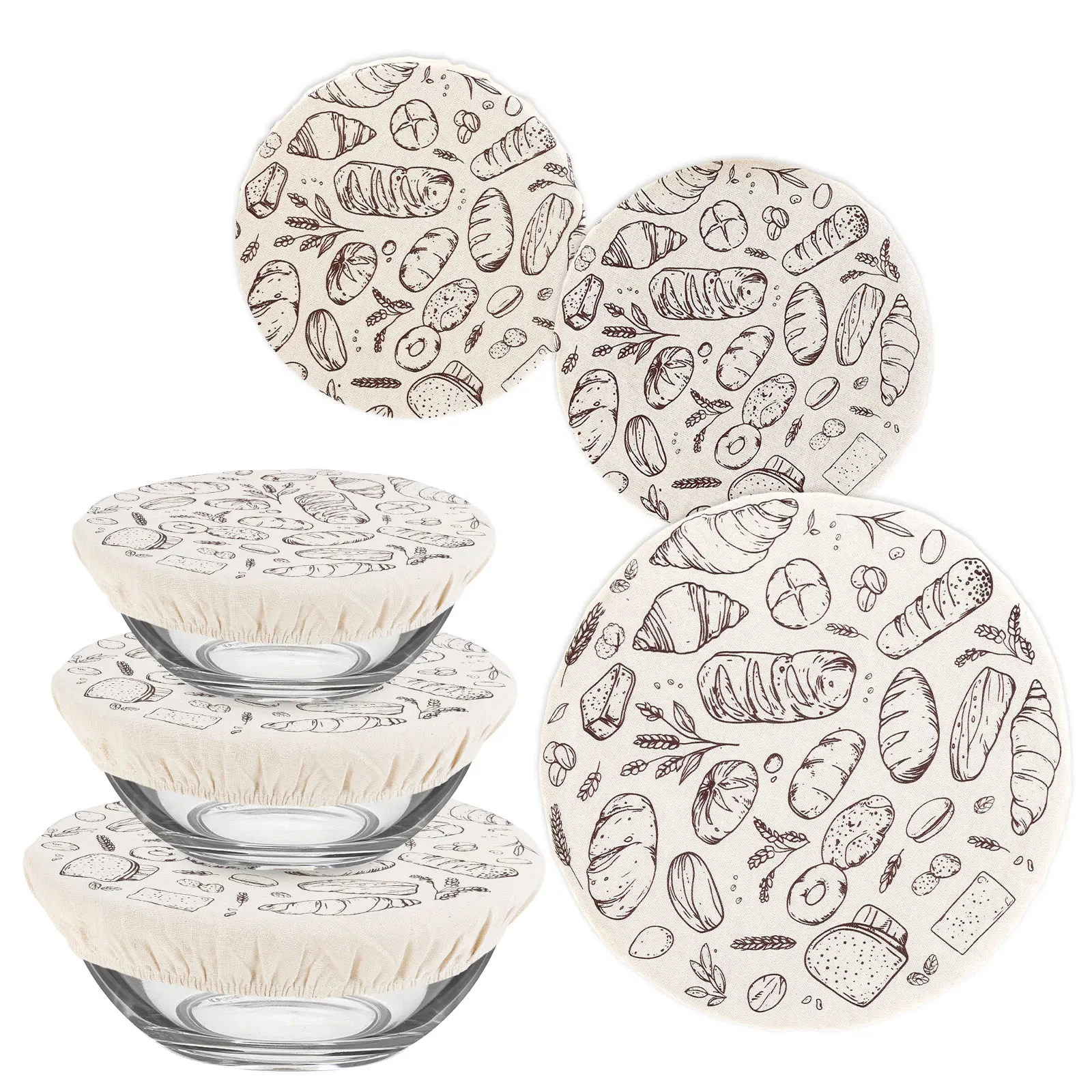 3Pcs Sourdough Bowl Cover Baking Accessories Elastic Bread Proofing Dough Rising Cover for Grain Sprouting Yeast Cultivation