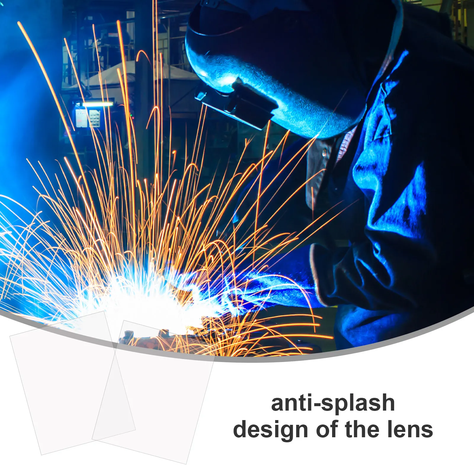 

10Pcs Glass Welding Lens Replacement for Cover Auto-Darkening Feature Sparks Protection Long-Lasting Welding Protective