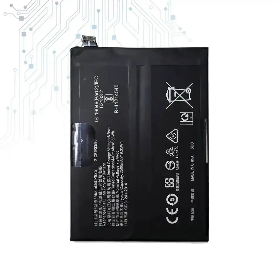 5000Mah Fast Charging Mobile Phone Battery Stable BLP925 For Oneplus 10R K10 Pro Ace 2V 5G