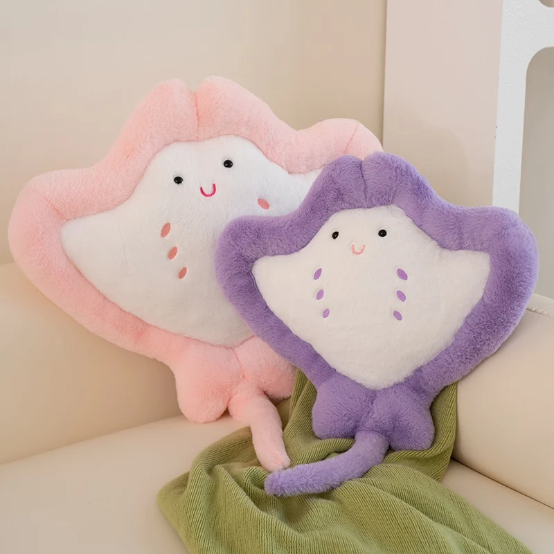 Kawaii Manta Ray Plush Toys Japanese Ray Doll Throw Pillow Soft Stuffed Fish Toy Sofa Cushion Sleeping Pillows Gift