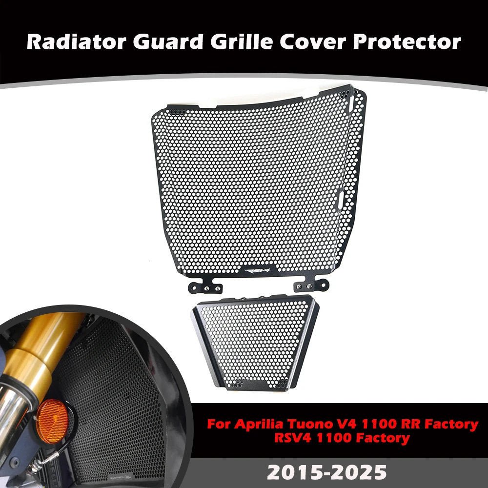 Radiator Guard Grille Cover Protector oil cooler Cover For Aprilia Tuono V4 1100 RR Factory RSV4 1100 Factory 2015-2025
